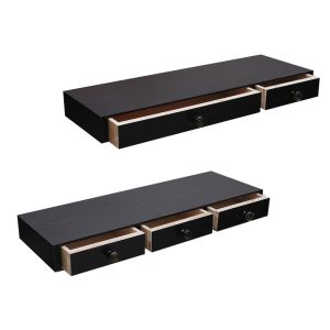 DEcTionS Meja Rias Gantung Minimalis Tempel Dinding 60x20cm / Rak Kosmetik 2 Kotak Laci Penyimpanan