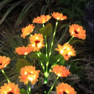 Hari Raya Decoration Lights 6Head Solar Sunflower LED Lights solar light outdoor waterproof Garden Yard Lawn Hari Raya