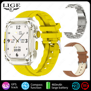 LIGE GPS and NFC Smart Watch for Men Full Touch Screen Waterproof Outdoor Sport Watch Women for Android and iOS jam tangan pintar lelaki