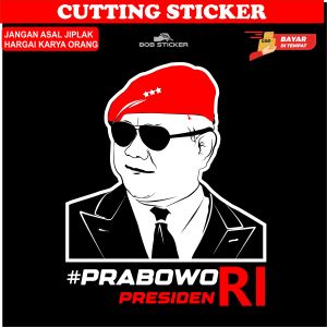 stiker prabowo presiden RI cutting stiker prabowo baret merah sticker prabowo untuk kaca dan bodi mobil