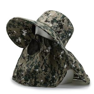 Fishing Hat Men Outdoor Face Neck Cover Bucket Hat Outdoor Shawl Sunshade Face Mask Sunscreen Sun Fishing