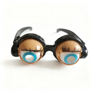 SDFSF With eyelashes Funny Glasses Toys Plastic Material Pull String Crazy Eyes Props Fun Toys Christmas Party Novelty Glasses Adult Party