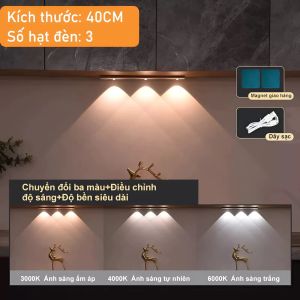 Đèn LED Cảm Ứng Dạng Thanh Thông Minh Nhiều Chế Độ – Gắn Tủ Dán Tường Tự Bật Sáng Sạc USB Tiện Lợi