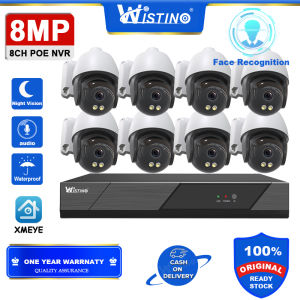 Wistino POE NVR Kit 8CH 4MP HD P2P Audio 4K Outdoor PTZ Clear Color Night Vision Face detetion Security Network IP Camera WIFI CCTV System With 8ch POE NVR