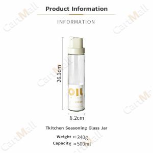 Tkitchen Seasoning Glass Jar Drip Free Automatic Open Oil Pot Leak-Proof 500ml