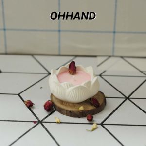 Nến Thơm Hoa Sen Handmade Tinh Dầu Dịu Nhẹ Thư Giãn Và Giảm Stress OHHAND