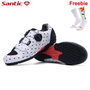 Santic Women Cycling Shoes PU Non-locking Power-assisted Breathable Non Cleats Bicycle Bike Sneakers