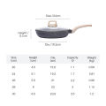 Carote Granite Nonstick Frying Pan Healthy Cooking Wok Periuk Kuali Tak Melekat, Marble Stone Die-Cast Skillet, PFOA Free, All Stove Applied (20/24/28cm,Essential Woody). 