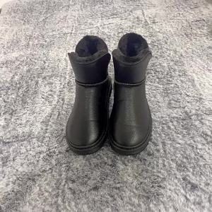 Winter Leather Waterproof Snow Boots Mens Cotton Shoes Non-Slip Warm Thickened Fleece Thick Sole Loafers Comfortable Cotton Boots