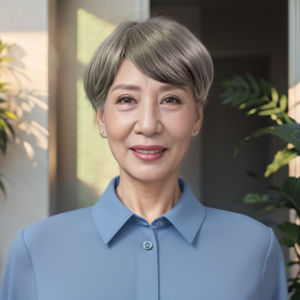 Wig female middle-aged and elderly grandma gray fluffy short straight hair stage performance mother wig