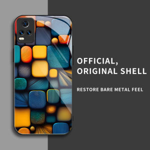 สำหรับ Vivo V20 เคสศัพท์ป้องกันการตกที่มีสี่เหลี่ยมเล็กๆ สีสันสดใส บุคลิกทันสมัย