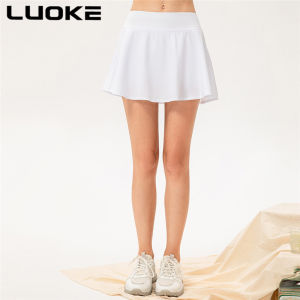 Luoke ชุดฝึกซ้อมแห้งเร็วกีฬาของผู้หญิงกระโปรงสตรีเสื้อผ้าสำหรับกีฬากอล์ฟโยคะเต้นรำเทนนิสป้องกันแสงสะท้อนซับในฟิตเนสกางเกงกระโปรงกระโปรงสั้น