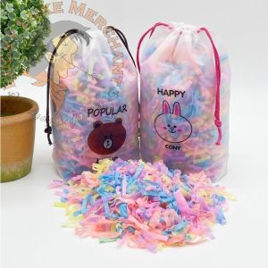 KARET IKAT RAMBUT HAIR TIE BAND KARET JEPANG KOREA SERBAGUNA WARNA-WARNI 2K PCS FREE KANTUNG POUCH