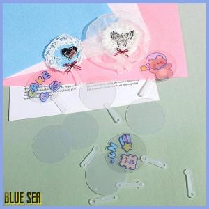 bluesea 50Pcs 5cm Cute Mini Transparent Blank Fan Child Kids DIY Art Fan Wedding Birthday Party Favors Girlfriend Boyfriend Ideas Gift