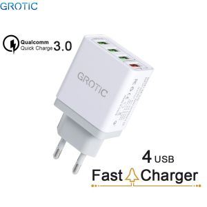 Kepala Charger Fast Charging 3A QC3.0 4 Port USB Charger Adaptor BK-376