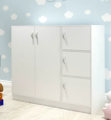 [READY STOCK IN LOCAL MY] Almari Kanak/Barry 5Door Wardrobe/4Door Wardrobe storage Cabinet Children Wardrobe/With Locker/Kunci/Almari