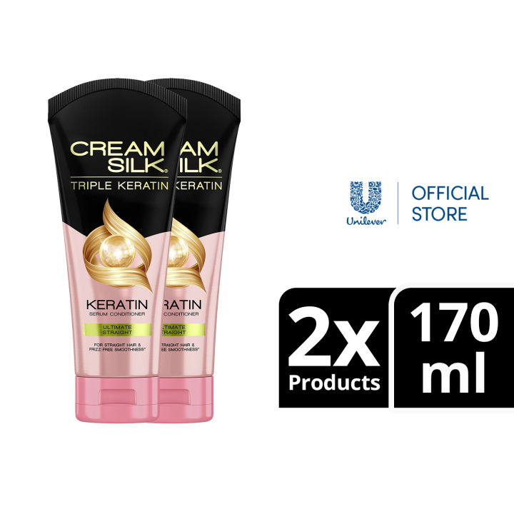 BUNDLE OF 2] Cream Silk Triple Keratin Serum Conditioner Ultimate