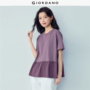 Giordano Beau Monde Women Women T-Shirt - Round Neck Free Shipping 13326269