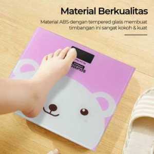 ARAFURA - MAX COD - Taffware Digipounds Timbangan Badan Mini Digital Kartun 180Kg - SC-01 - Pink