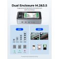M.2 ORICO 3.5/2.5 "Dual Hdd/ SSD Enclosure USB C HUB แบบมัลติฟังก์ชั่น10 In 1แท่นวางมือถือพร้อม PD100W Type C USB HDMI RJ45พอร์ต SATA Sd/tf NVME สำหรับผู้สร้างมืออาชีพ (D35M2). 