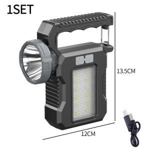 Siêu Sáng Đèn pin năng lượng mặt trời Loại-C Có Thể Sạc Lại Màu Đỏ Màu Xanh đèn bên đèn cảnh báo Cầm Tay Torch Ngoài Trời đèn khẩn cấp