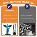 Upgraded T13 Action Figure with Wings and Holder -[Assembly Completed] Dummy 13 Robot, 3D Printed Flexible Titan Gift, Multi-Jointed Desk Executive Toy - 5.3 inch (Gold). 