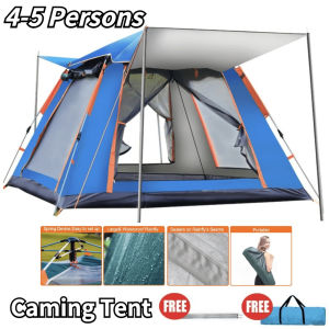 Camping Tent 4-5 Persons Outdoor Tent Family Tent Automatic Double Layer Waterproof Rainproof Tent