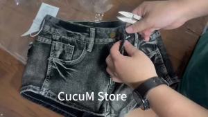 Harajuku Womens jeans Shorts y2k Grunge Vintage streetwear beach jorts clothes 2000s Denim Hot Pants Japanese 2026 summer