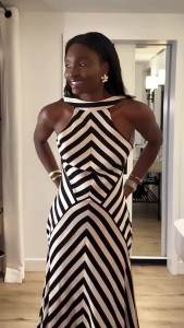 Summer Women Stripe Guest Mermaid Dress Elegant Halter Backless Corset Slim Cocktail Party Evening Celebrity Dress Prom Gown