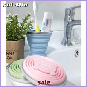 Kui-Min Hot Gấp cup có thể gập lại ráp Telescopic Silicone chai nước tách trà