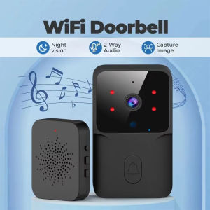 KEBETEME WiFi Video Doorbell Camera Wireless Night Vision Smart Home Security HD Visual Door Bell Two Way Intercom Voice Change For Home