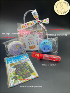 (Ready stock in Selangor) Wonderparties school kids birthday party goodies bag/Fullmoon Children day/Doorgift Goodies bag/prize for competition/ party gift toy Hadiah hari jadi budak sekolah 儿童精美生日伴手礼