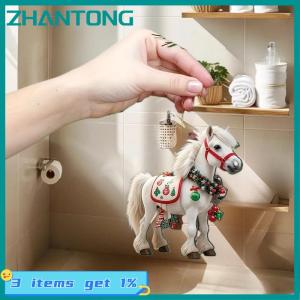 ZHANTONG 1 3Pcs Thanh Lịch Giáng Sinh Ngựa 2D Acrylic Trang Trí Treo Trên Cây Giáng Sinh Như Giáng Sinh Trang Trí Nhà Xmas Đảng Quà Tặng