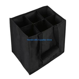 Kirilgu Spacious Nonwoven Wine Hand Bag 6 Secure Slots Leak Proof DesignDrink Carriers Bag Easy Transport Parties Outdoors P9M4Y