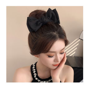 Jepit Rambut Cepol Sanggul Double Layer Bow Barrettes High Ponytail Fixed Grip HFS009
