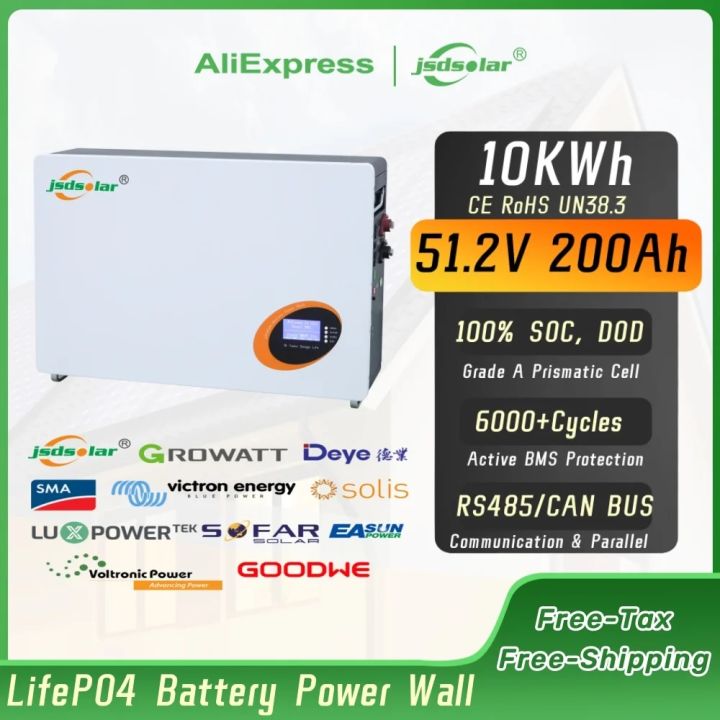 Jsdsolar 48V 200Ah Home Energy Storage 10Kwh Lifepo4 Battery 6000 ...