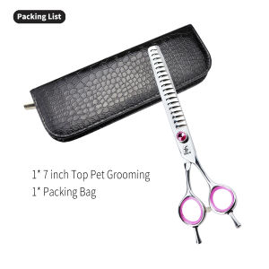 Sangelar 7 inch Kéo tỉa lông thú cưng cao cấp Tỉ lệ tỉa 40%-55% để loại bỏ ria mèo và chó Được làm từ thép JP440C (Tặng kèm túi)