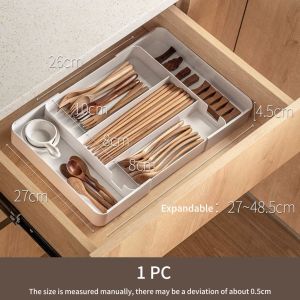 DXL Drawer Storage Box for Home Kitchen Retractable Cutlery Chopsticks Divider Box Multi-function Partition Organizer Box