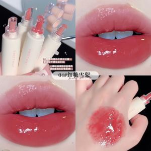 Lip Glaze Water Gloss Pelembab Bibir Jelly Tahan Air Glasir Bibir Kaca Glasir Bibir yang Tidak Memudar-🌹Tamia
