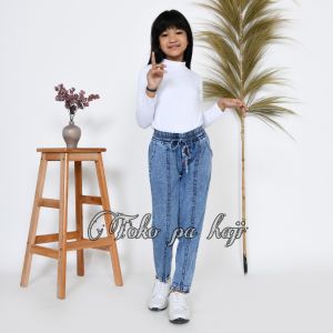 celana kulot jeans bordir love anak anak