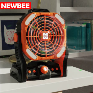 NEOBEE พัดลม+โคมไฟLED พัดลมแขวนไร้สาย พัดลมตั้งโต๊ะ แขวนได้ ชาร์จไฟUSB Type C 12000mAh ปรับระดับลมและไฟได้ 3ระดับ แบบพกพาสะดวก ใบพัดคู่