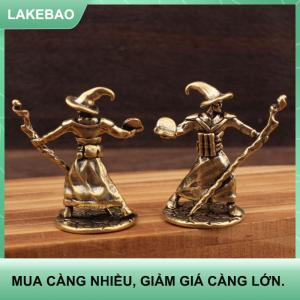 【LAKEBAO】 Đồng thuật sĩ bức tượng ảo thuật gia bức tượng trang trí nội thất Retro Mô hình nhân vật nhỏ trang trí nhà