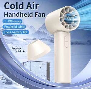 Turbo-fan พัดลมพกพา พัดลมมือถือ ปรับได้199ระดับ ฟรีสายชาร์จType-C 2in1ใช้เป็นไดร์เป่าได้ ขนาดกระทัดรัด ดีไซน์สวยหรู