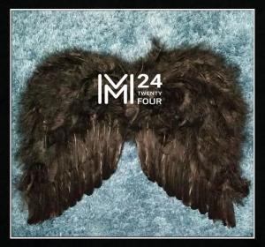 (1 อัน) สีดำ ปีกนางฟ้าขนนก ทรงตัวเอ็ม M ปีกขนนก ปีกนางฟ้า ปีกเทวดา ปีก ขนนก ปีกแฟนซี ที่คาดผม ปาร์ตี้ แฟนซี ฮาโลวีน black angle wing halloween 24