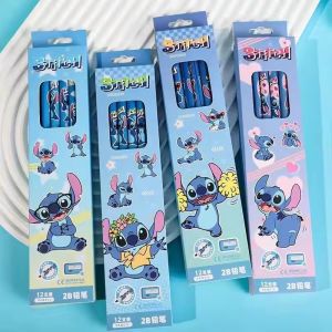 12PCS Cartoon Stitch Pencil Student School Supplies 2B Pencils Children Birthday Gift