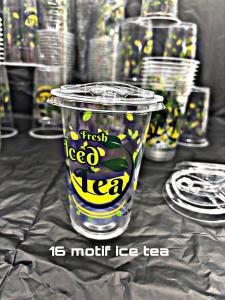 GELAS MOTIF TEH 16OZ 22OZ GELAS MOTIF FRESH ICE TEA STARINDO ISI 50 GELAS