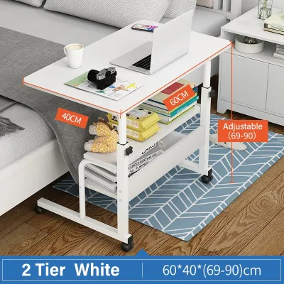 Height Adjustable Laptop Table Mobile Side Table Home Office Desk Bed Side Lazy Table with Wheel