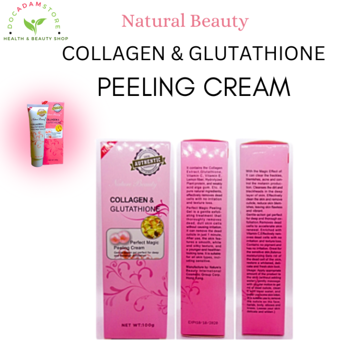 how to use collagen and glutathione peeling cream Gel 100g Whitening Nature Beauty Collagen and Glutathione