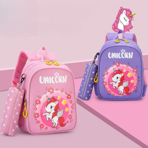 School Bag for Kids Girls Childrens Bag Cute Animal Kindergarten Bag with Pen Bag Boys and Girls Baby Smiggle Unicorn Backpack Bag for School Grade 6