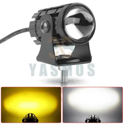 2PCS Motorcycle Driving Lights White + Yellow 12-60V LED Fog Lights For Bike ATV UTV Car Truck 20W Waterproof LED Spotlights (With Switch)